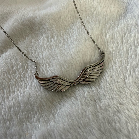 Silver Wing Pendant Necklace - Picture 3 of 6
